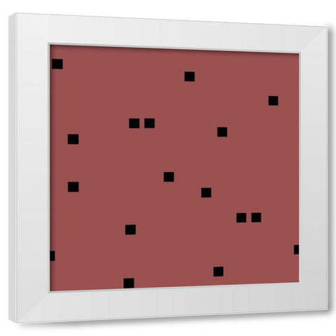 Marsala Black Squares Confetti White Modern Wood Framed Art Print by Lavoie, Tina