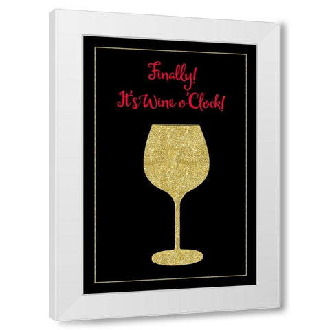 Wine O Clock White Modern Wood Framed Art Print by Lavoie, Tina