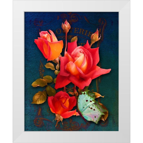 Vintage Roses White Modern Wood Framed Art Print by Lavoie, Tina