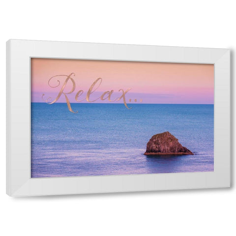 Relax White Modern Wood Framed Art Print by Lavoie, Tina