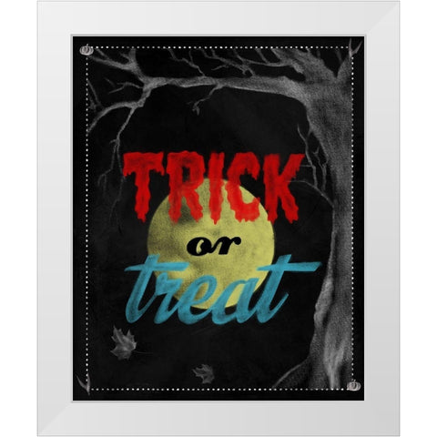 Trick Or Treat White Modern Wood Framed Art Print by Lavoie, Tina