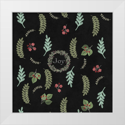 Holiday Botaical Pattern White Modern Wood Framed Art Print by Lavoie, Tina