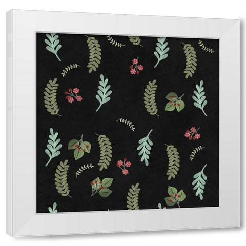 Winter Botaical Pattern White Modern Wood Framed Art Print by Lavoie, Tina