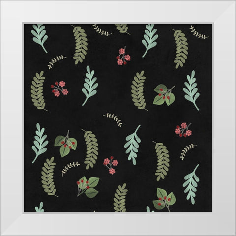 Winter Botaical Pattern White Modern Wood Framed Art Print by Lavoie, Tina