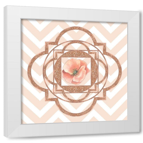 Persian Rose Gold Quatrefoil White Modern Wood Framed Art Print by Lavoie, Tina