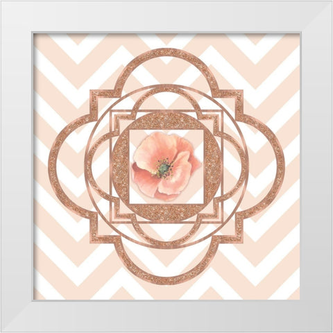 Persian Rose Gold Quatrefoil White Modern Wood Framed Art Print by Lavoie, Tina