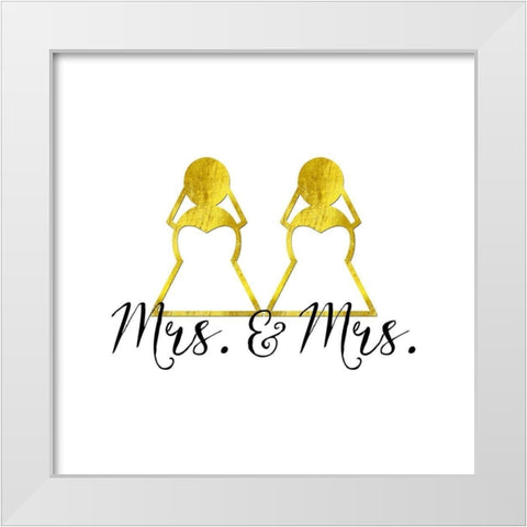 Wedding Couple - Mrs. Mrs. White Modern Wood Framed Art Print by Lavoie, Tina