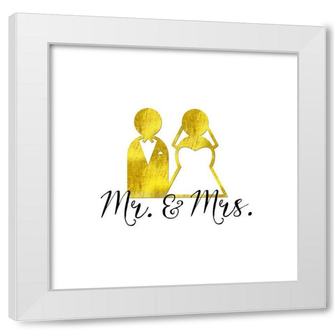 Wedding Couple Mr Mrs White Modern Wood Framed Art Print by Lavoie, Tina