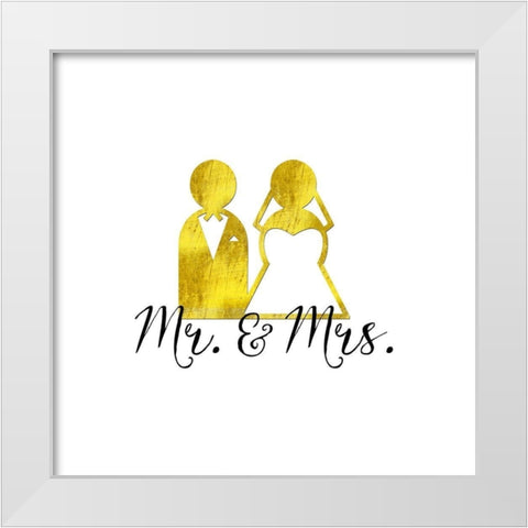 Wedding Couple Mr Mrs White Modern Wood Framed Art Print by Lavoie, Tina