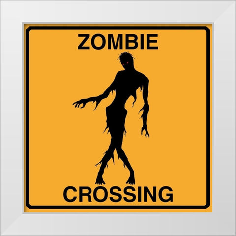Zombie Crossing White Modern Wood Framed Art Print by Lavoie, Tina