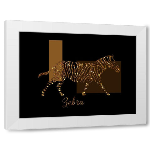 Gilt Zebra White Modern Wood Framed Art Print by Lavoie, Tina