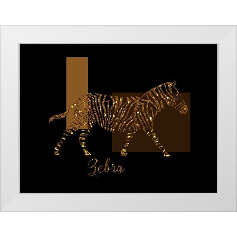Gilt Zebra White Modern Wood Framed Art Print by Lavoie, Tina