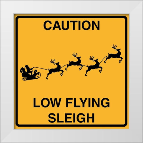 Low Flying Sleigh White Modern Wood Framed Art Print by Lavoie, Tina