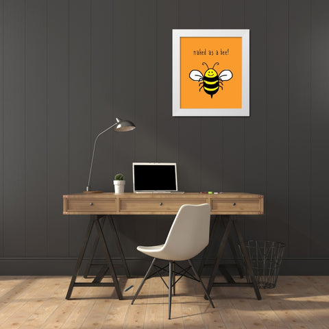 Naked As A Bee White Modern Wood Framed Art Print by Lavoie, Tina