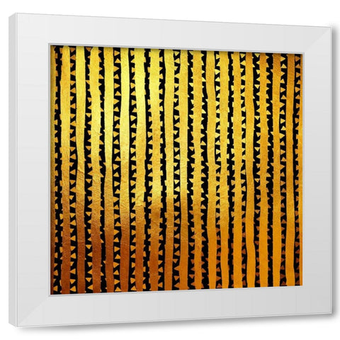 Golden Tribal Vertical White Modern Wood Framed Art Print by Lavoie, Tina