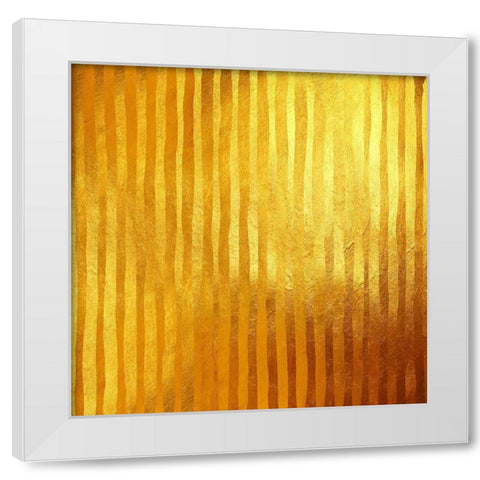 Stripes D Or White Modern Wood Framed Art Print by Lavoie, Tina