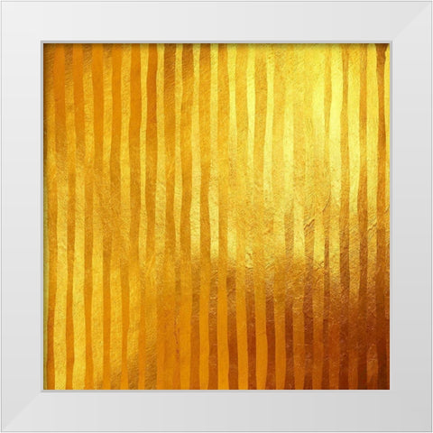 Stripes D Or White Modern Wood Framed Art Print by Lavoie, Tina