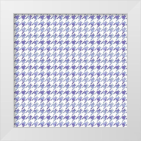 Purple Watercolor Houndstooth White Modern Wood Framed Art Print by Lavoie, Tina