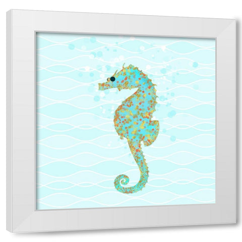 Stanley Seahorse White Modern Wood Framed Art Print by Lavoie, Tina