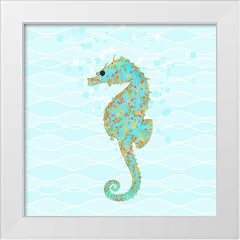 Stanley Seahorse White Modern Wood Framed Art Print by Lavoie, Tina