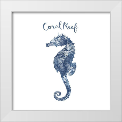 Seahorse Coral Reef White Modern Wood Framed Art Print by Lavoie, Tina