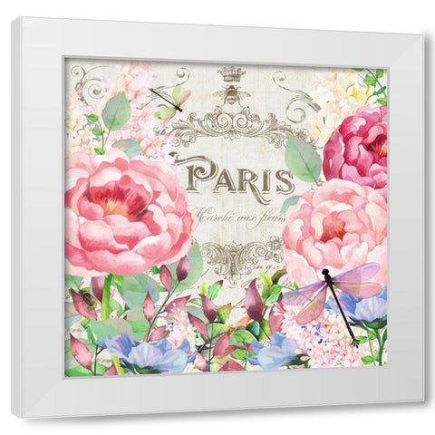 Paris Flower Market I White Modern Wood Framed Art Print by Lavoie, Tina