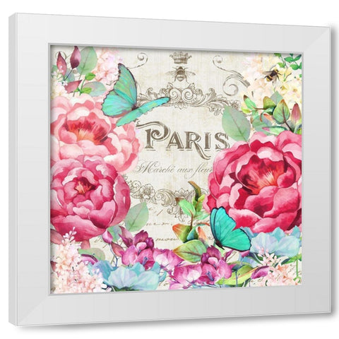 Paris Flower Market II White Modern Wood Framed Art Print by Lavoie, Tina