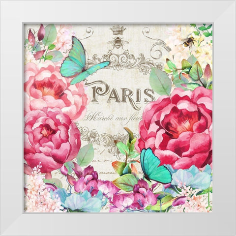 Paris Flower Market II White Modern Wood Framed Art Print by Lavoie, Tina
