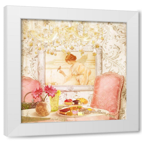 Hotel Regina Paris Tearoom Lunch White Modern Wood Framed Art Print by Lavoie, Tina