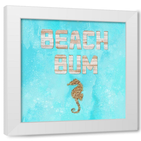 Beach House Beach Bum White Modern Wood Framed Art Print by Lavoie, Tina