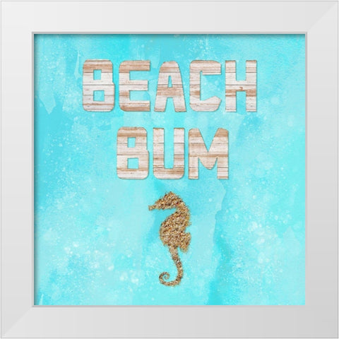 Beach House Beach Bum White Modern Wood Framed Art Print by Lavoie, Tina