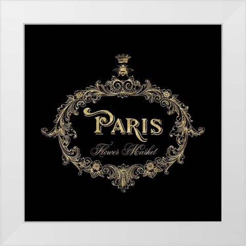 Paris Flower Market In Gold White Modern Wood Framed Art Print by Lavoie, Tina