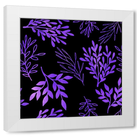 Purple Leaves White Modern Wood Framed Art Print by Lavoie, Tina