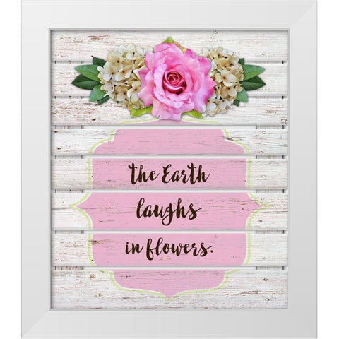 The Earth Laughs In Flowers White Modern Wood Framed Art Print by Lavoie, Tina