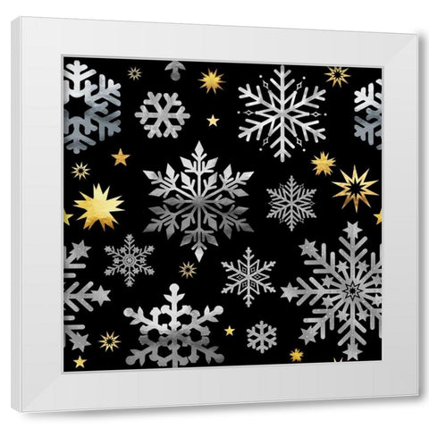 Park Avenue Snowflake Pattern White Modern Wood Framed Art Print by Lavoie, Tina