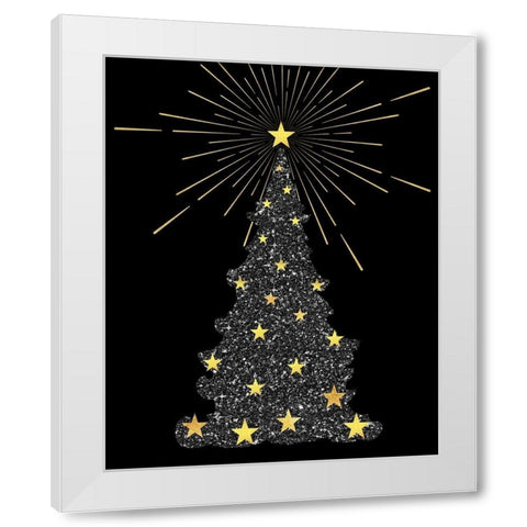 Park Avenue Starry Christmas Tree White Modern Wood Framed Art Print by Lavoie, Tina