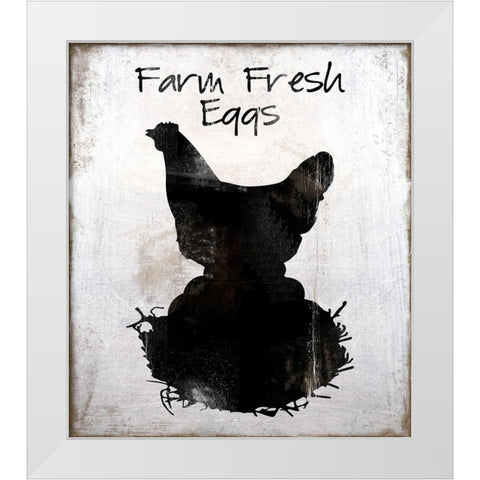 Farm Fresh Eggs White Modern Wood Framed Art Print by Lavoie, Tina