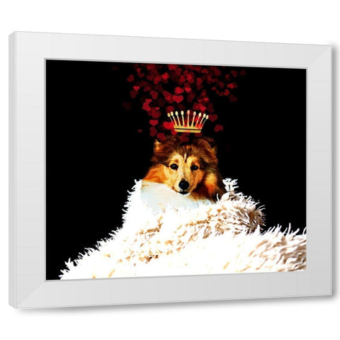 Royal Love Pup - Sheltie White Modern Wood Framed Art Print by Lavoie, Tina