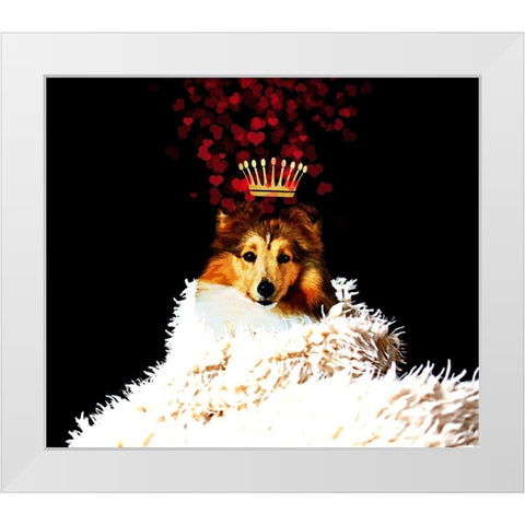 Royal Love Pup - Sheltie White Modern Wood Framed Art Print by Lavoie, Tina