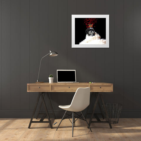 Royal Love Pup - Shi Tzu White Modern Wood Framed Art Print by Lavoie, Tina