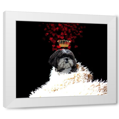 Royal Love Pup - Shi Tzu White Modern Wood Framed Art Print by Lavoie, Tina
