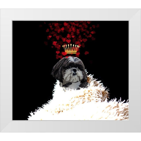 Royal Love Pup - Shi Tzu White Modern Wood Framed Art Print by Lavoie, Tina