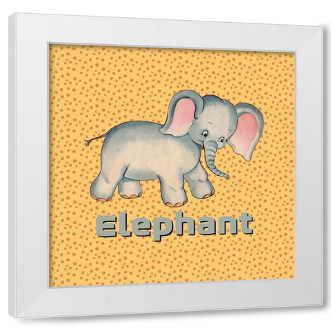 Cute Baby Elephant White Modern Wood Framed Art Print by Lavoie, Tina