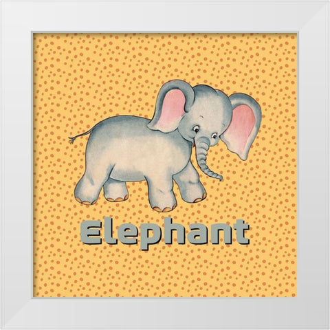 Cute Baby Elephant White Modern Wood Framed Art Print by Lavoie, Tina