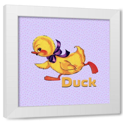 Cute Duckling White Modern Wood Framed Art Print by Lavoie, Tina