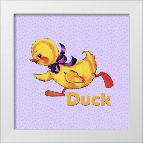 Cute Duckling White Modern Wood Framed Art Print by Lavoie, Tina