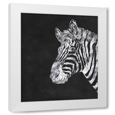 Silver Zebra White Modern Wood Framed Art Print by Lavoie, Tina