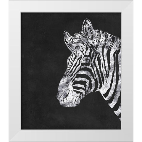 Silver Zebra White Modern Wood Framed Art Print by Lavoie, Tina