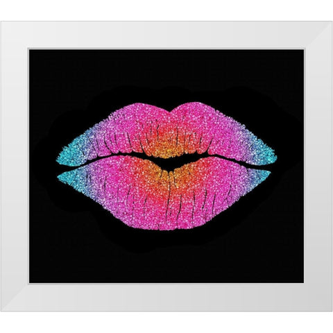 Rainbow Sugar Lips White Modern Wood Framed Art Print by Lavoie, Tina