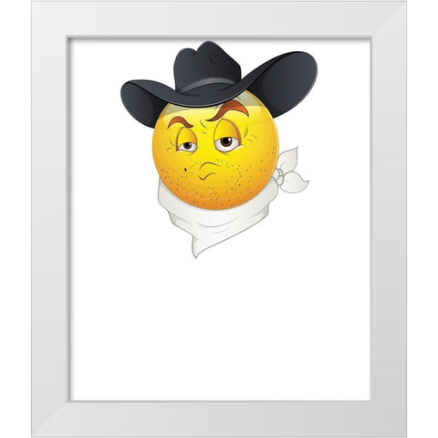Born To Be A Cowboy Tee White Modern Wood Framed Art Print by Lavoie, Tina